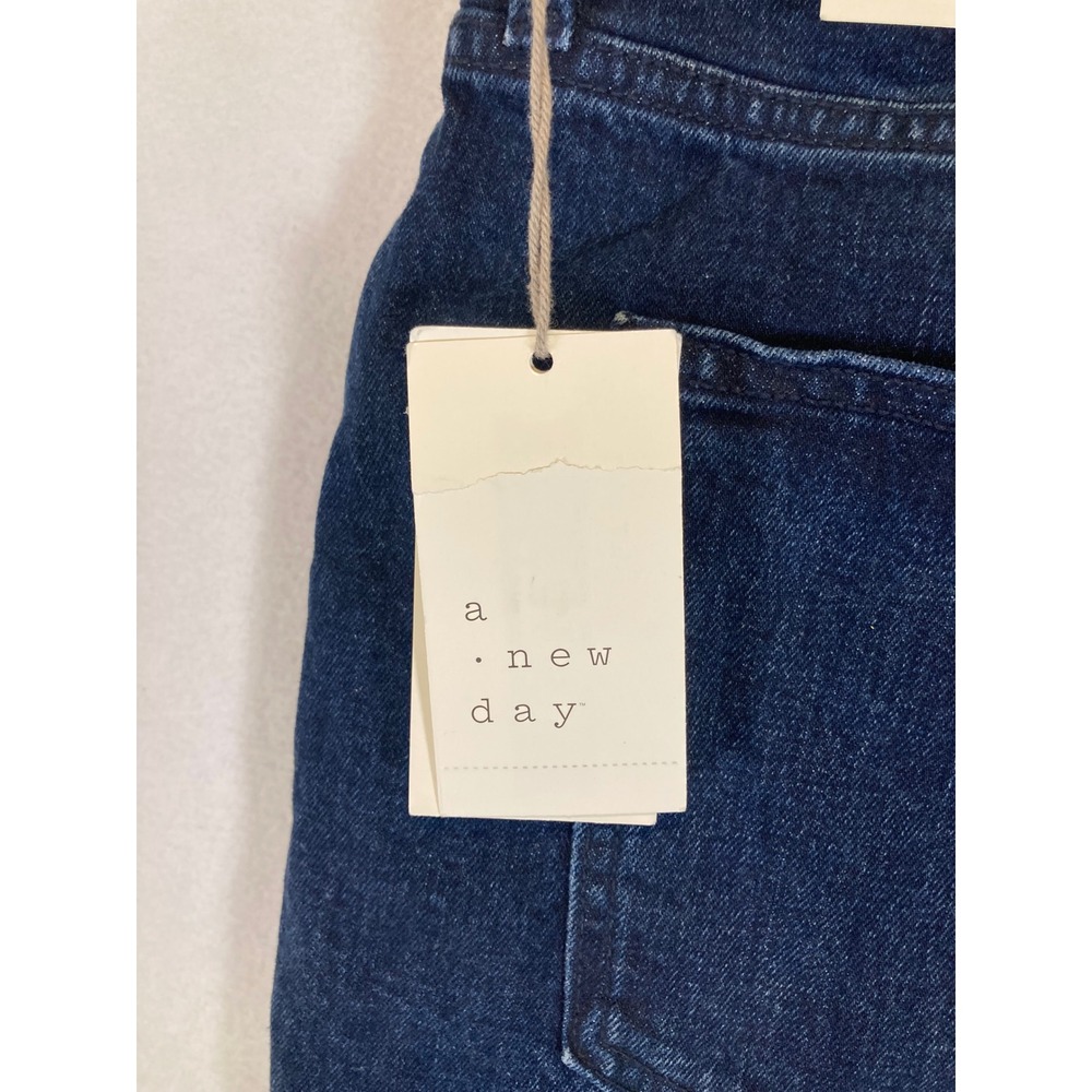 Classic A New Day Women 14/32R Dark Indigo High Rise Straight‎ Leg Stretch Jeans - Picture 11 of 14